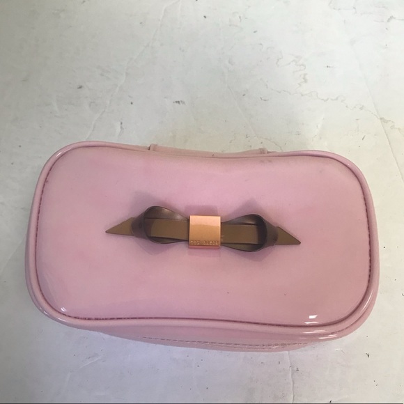 Ted Baker London Bow Jewellery Case Travel Makeup Organizer Rose Gold Pink Train - Picture 4 of 15
